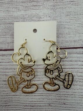 Gold-tone Cartoon Character Dangle Earrings